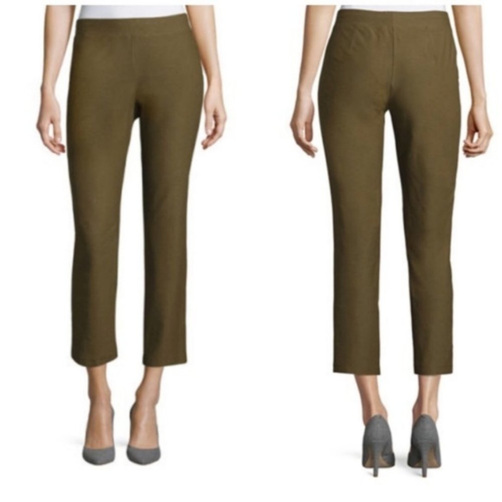 Eileen Fisher Slim Ankle Pants Olive Green